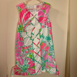 Lilly Pulitzer Girls Tropical Floral Shift Sundress Dress, Size 8
